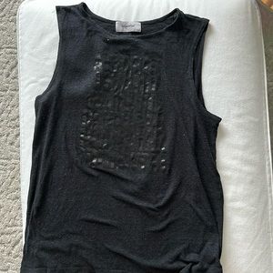 soulcycle open back tank black on black size L